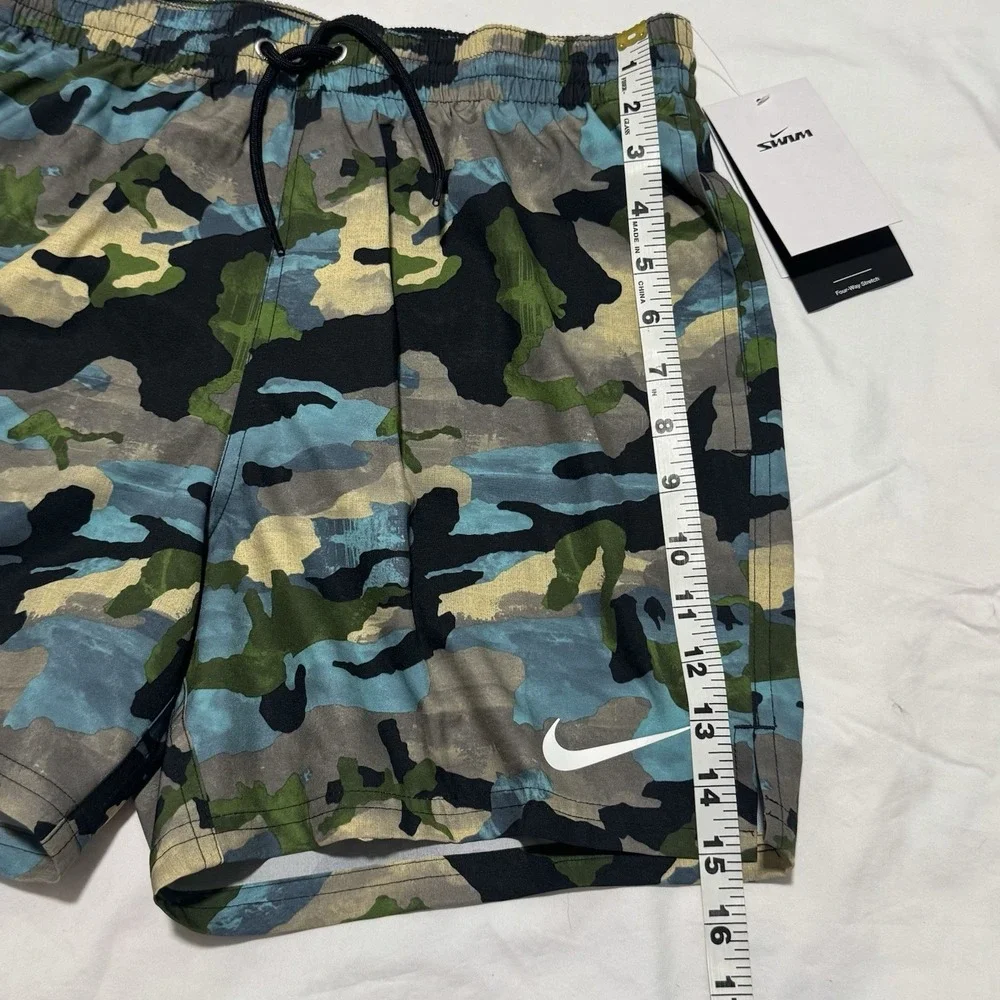 Nike Essential Lap Swim Trunks Camo 9" Shorts‎ Multicolor Mens Size S New - Picture 6 of 13